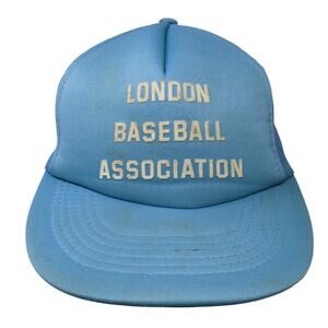London Baseball Association Snapback Trucker Hat Blue OS Team Style Sam Jung